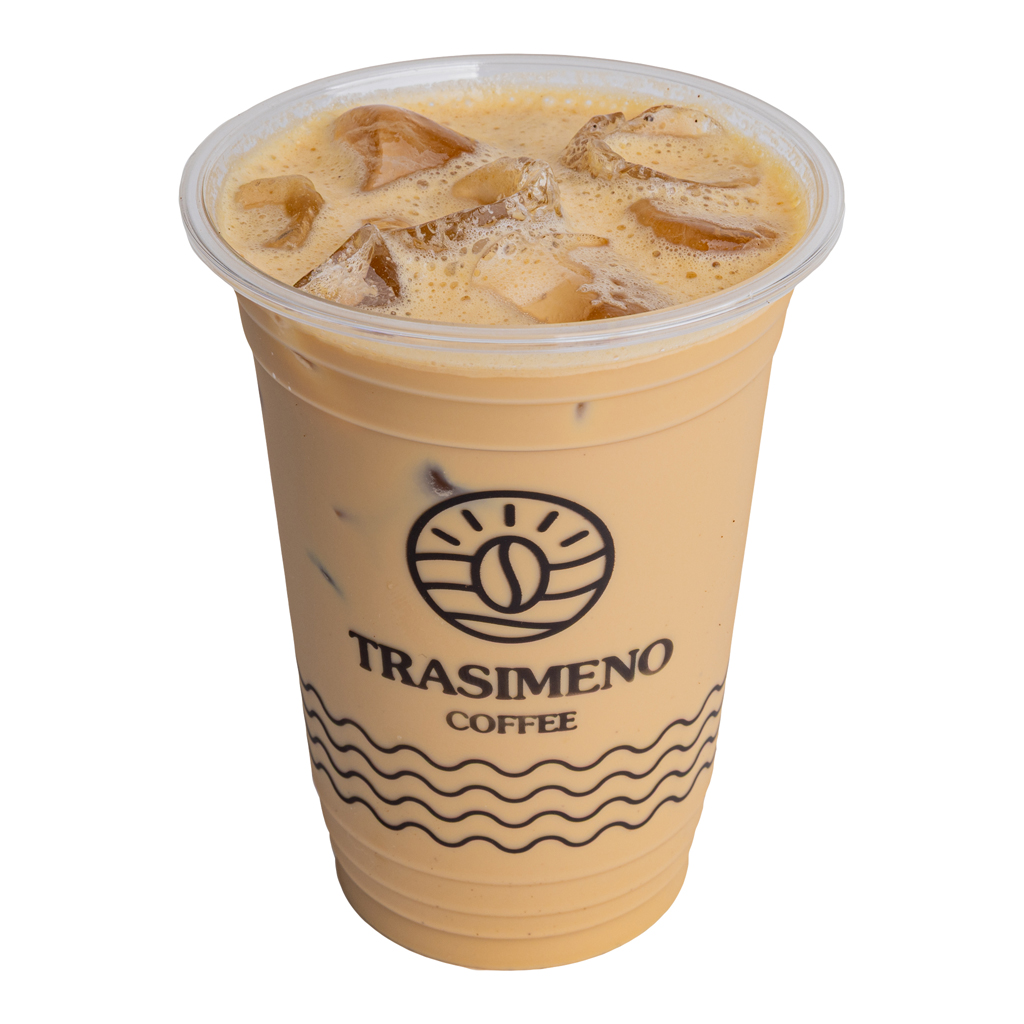 Iced Spanish Latte (M, Regular, Full-Fat Milk, No shot, No shot, Syrup Hazelnut 20ml, Sugar-Free Hazelnut 10ml)