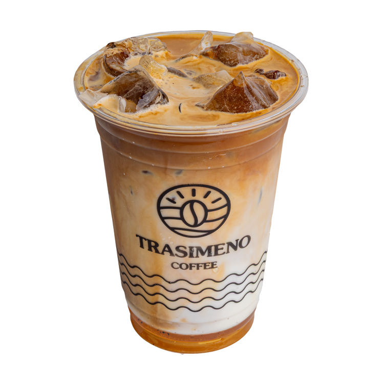 Iced Toffee Nut Latte (M, Regular, Full-Fat Milk, No shot, No shot, Syrup Hazelnut 20ml, Sugar-Free Hazelnut 10ml)