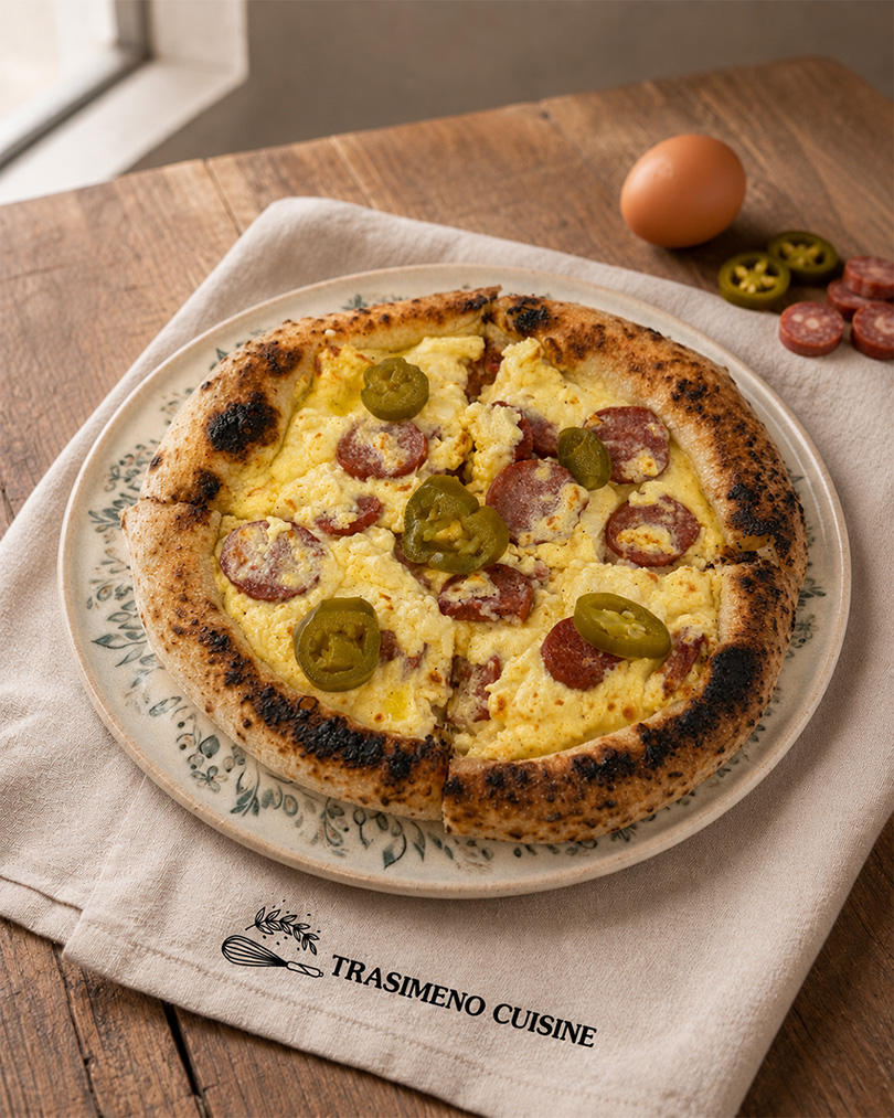 [WEB-MP-000599] منقوشة بيض مخفوق مع نقانق أنغوس